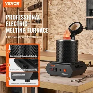 VEVOR Goldschmelzofen1350 W 1150 ℃ Max. Temperatur, digitaler elektrischer Schmelzofen 1 kg / 3 kg Keramiktiegel mit Tiegelzange & Handschuhen, zur Verarbeitung von Gold Silber Kupfer Aluminium rot VEVOR Goldschmelzofen1350 W 1150 ℃ Max. Temperatur, digitaler elektrischer Schmelzofen 1 kg / 3 kg Keramiktiegel mit Tiegelzange & Handschuhen, zur Verarbeitung von Gold Silber Kupfer Aluminium rot