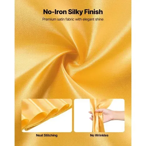 VEVOR Stretch-Stuhlschärpen mit Schleifen aus Spandex, Stuhlhussen & Stretch-Stuhlschärpen, Elastische Stuhlbänder, Passende Stuhldekoration für Hochzeiten, Partys und Feste (50 Stück, Gold) – Bild 2