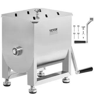 VEVOR manueller Gastro Fleischmischer 15 L Fleischverarbeitungsgerät (maximales Mischen von 6,8 kg Fleisch), Fleischmischer aus Edelstahl, Wurstmischer mit Deckel und Griff, Handmixer für Hackfleisch VEVOR manueller Gastro Fleischmischer 15 L Fleischverarbeitungsgerät (maximales Mischen von 6,8 kg Fleisch), Fleischmischer aus Edelstahl, Wurstmischer mit Deckel und Griff, Handmixer für Hackfleisch