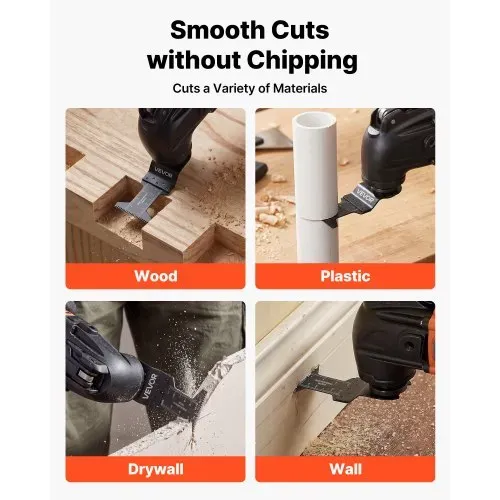VEVOR 60 Stk. Multitool Sägeblätter, Oszillierende Sägeblätter mit Japanischen Zähnen, Oszillierwerkzeug Zubehör für Holz Kunststoff & PVC, Multitool Zubehör für Bosch Fein Dewalt Milwaukee Craftsman – Bild 5