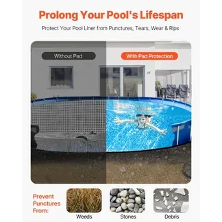 VEVOR Ovale Poolunterlage, 3,6×7,3 m, Bodenplane für oberirdische Schwimmbecken, extra dicke Bodenschutzplane, Poolmatte aus Geotextilmaterial, verlängert die Lebensdauer der Folie VEVOR Ovale Poolunterlage, 3,6×7,3 m, Bodenplane für oberirdische Schwimmbecken, extra dicke Bodenschutzplane, Poolmatte aus Geotextilmaterial, verlängert die Lebensdauer der Folie
