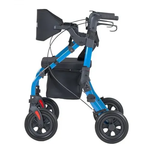 VEVOR 2-in-1 Rollator Faltbar mit Sitz, Leichter Gehwagen mit Reifen, Gehhilfe bis 136 kg mit Rückenlehne Tasche Gehstockhalter, Höhenverstellbare Laufhilfe mit Feststellfunktion für Senioren, Blau – Bild 9