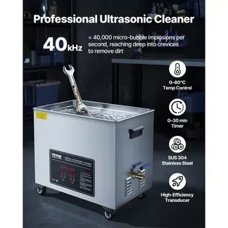 VEVOR 50 L Ultraschallreiniger, professionelle Ultraschallreinigungsmaschine mit Reinigungskorb & Digitalanzeige, 840 W Edelstahl 40 kHz Reinigungsmaschine mit Rädern für Teile Vergaser Instrumente VEVOR 50 L Ultraschallreiniger, professionelle Ultraschallreinigungsmaschine mit Reinigungskorb & Digitalanzeige, 840 W Edelstahl 40 kHz Reinigungsmaschine mit Rädern für Teile Vergaser Instrumente