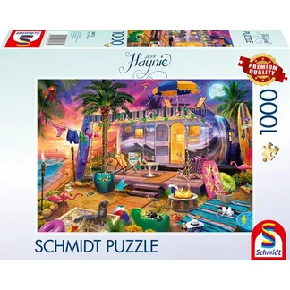 Jeff Haynie: Mit dem Wohnwagen am Meer, Puzzle Jeff Haynie: Mit dem Wohnwagen am Meer, Puzzle