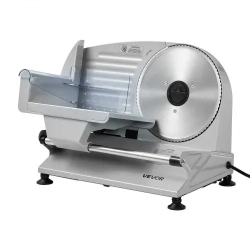 VEVOR Fleischschneidemaschine 200 W, Elektrische Aufschnittmaschine mit zwei 19-cm-SUS420-Klingen und 0–15 mm Schnittdicke, Allesschneider für Gefrorenes Fleisch, Schinken, Baguette, Steak – Bild 8