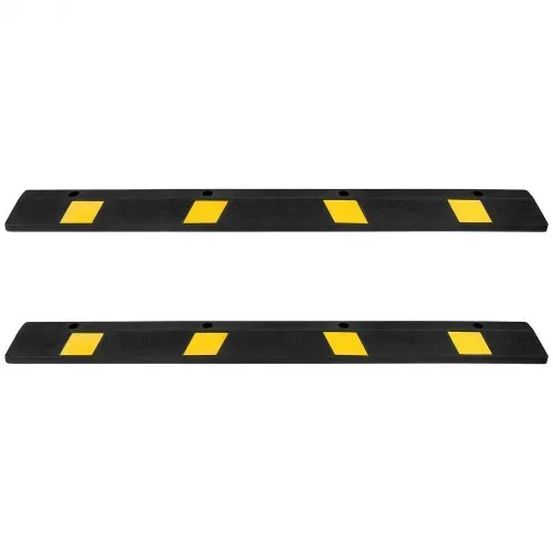 VEVOR Parkstopper Radstopper 2 Stk. 184 x 16 x 11 cm Einparkhilfe Parkbegrenzung mit Reflektorstreifen, Parkplatzsperre aus Gummi für Autos Lieferwagen Lkw, Radführungsblock, Parkplatzbegrenzung – Bild 9