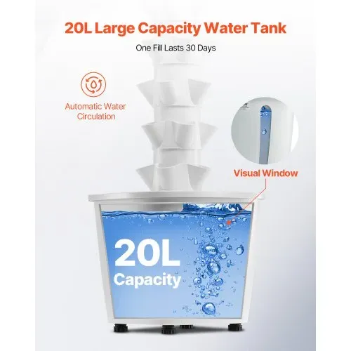 VEVOR Hydroponisches Anbausystem mit Wachstumslicht, 30 Steckplätze Hydroponik Turm mit 6 Ebenen, Hydronischer Garten für Zuhause mit Wasserpumpe, Pflanzenkeimungsset für Kräuter, Obst und Gemüse – Bild 3