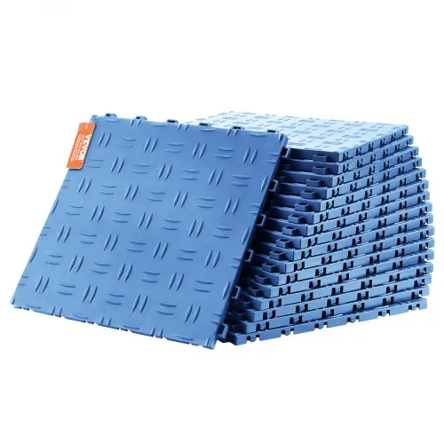 VEVOR Garagen-Bodenbeschläge, 305 x 305 x 13,4 mm, 50er-Set Industrieboden, rutschfeste doppelseitige Struktur-Garagenboden, für Garagen, Keller, Reparaturwerkstätten, Blau VEVOR Garagen-Bodenbeschläge, 305 x 305 x 13,4 mm, 50er-Set Industrieboden, rutschfeste doppelseitige Struktur-Garagenboden, für Garagen, Keller, Reparaturwerkstätten, Blau