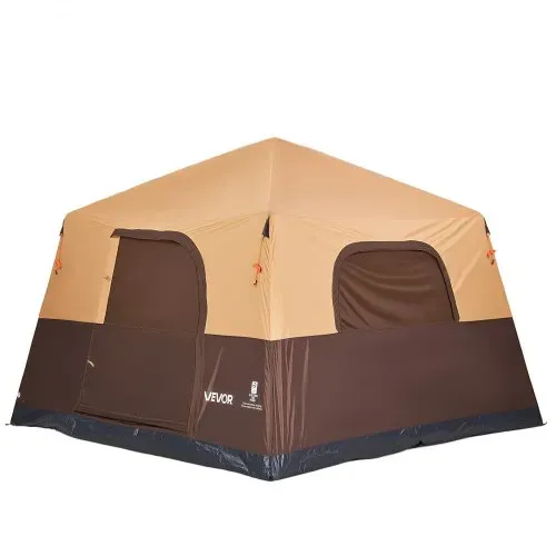 VEVOR Campingzelt 8 Personen, Aufblasbares Familienzelt mit Wiederaufladbarer Pumpe, TPU-Luftschlauch & 4 Netzfenstern, Kabinenzelt mit Tragetasche für Familien-Camping & Wandern, Beige – Bild 9
