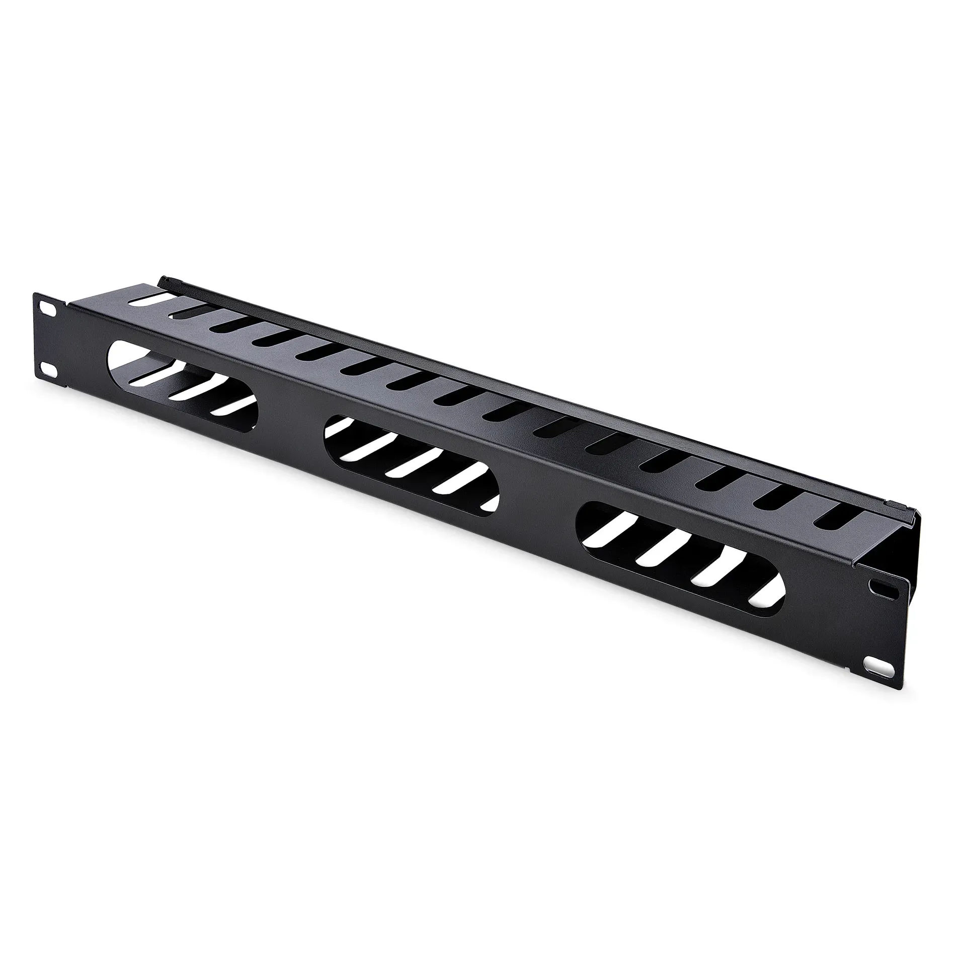 StarTech.com Horizontaler 1HE Rack Finger Kabelkanal mit Abdeckung - 19" Netzwerk/serverschrank Finger Kabelführung Panel - geschlitzter Kabelkanal mit Abdeckung – Bild 2