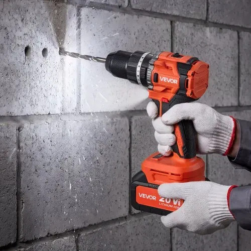 VEVOR Akku-Schlagbohrschrauber 20V 12,7 mm 26000 IPM 500 U/min/2.000 U/min, zum Bohren in Holz & Metall sowie zum Schrauben, 4000-mAh-Lithium-Ionen-Akku & Ladegerät, mit Ganzmetall-Bohrfutter, 90 Nm – Bild 7
