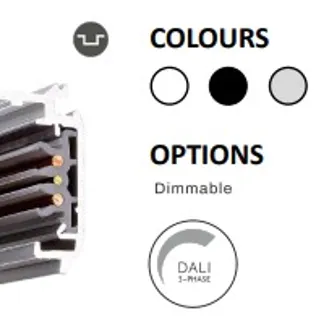 Powergear 3PH AUFBAUSCHIENE DALI, Schwarz, 1 meter Powergear 3PH AUFBAUSCHIENE DALI, Schwarz, 1 meter