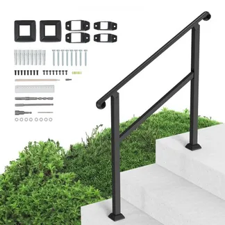 VEVOR Handläufe für Außentreppen, 2–3-stufiger Treppenhandlauf & Innengeländer-Set, Geländer für Außentreppen mit Montagesatz, Handläufe für Senioren, Verandageländer & Deckhandlauf, 1016 mm, schwarz VEVOR Handläufe für Außentreppen, 2–3-stufiger Treppenhandlauf & Innengeländer-Set, Geländer für Außentreppen mit Montagesatz, Handläufe für Senioren, Verandageländer & Deckhandlauf, 1016 mm, schwarz