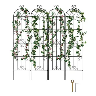 VEVOR Rankhilfe für Kletterpflanzen, 51×220 cm, 4er-Set rostfreies Metallspalier für Gartenblumen, Kletterrosen-Spalier, Rankgitter, Gurkenstütze, dekoratives Clematis-Spalier für Innenhöfe & Rasen VEVOR Rankhilfe für Kletterpflanzen, 51×220 cm, 4er-Set rostfreies Metallspalier für Gartenblumen, Kletterrosen-Spalier, Rankgitter, Gurkenstütze, dekoratives Clematis-Spalier für Innenhöfe & Rasen