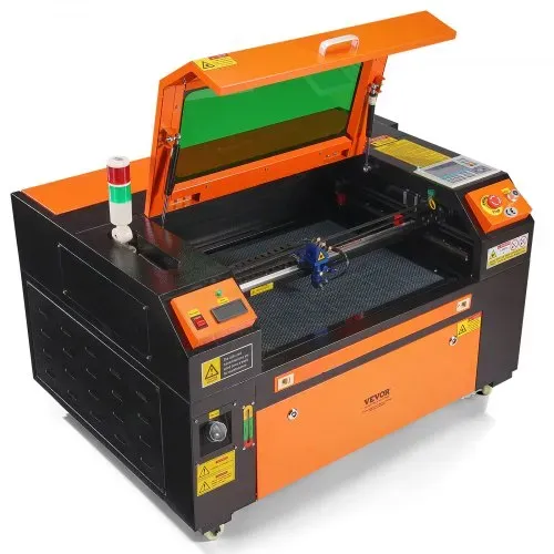 VEVOR 60 W CO2-Lasergravierer, 400x600 mm, 500 mm/s Laserschneidmaschine mit 2-Wege-Pass-Air-Assist, kompatibel mit LightBurn, CorelDRAW, AutoCAD, Windows, Mac OS, Linux, für Holz, Acryl, Stoff – Bild 10