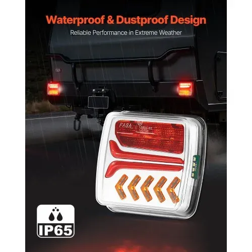 VEVOR Anhängerlichter Anhängerleuchten mit Modi (Rücklicht/Blinklicht/Bremslicht/Kennzeichenlicht/Rückfahrlicht), wasserfestes Anhängerbeleuchtungsset für Boot Lkw Wohnmobil Traktor – Bild 2