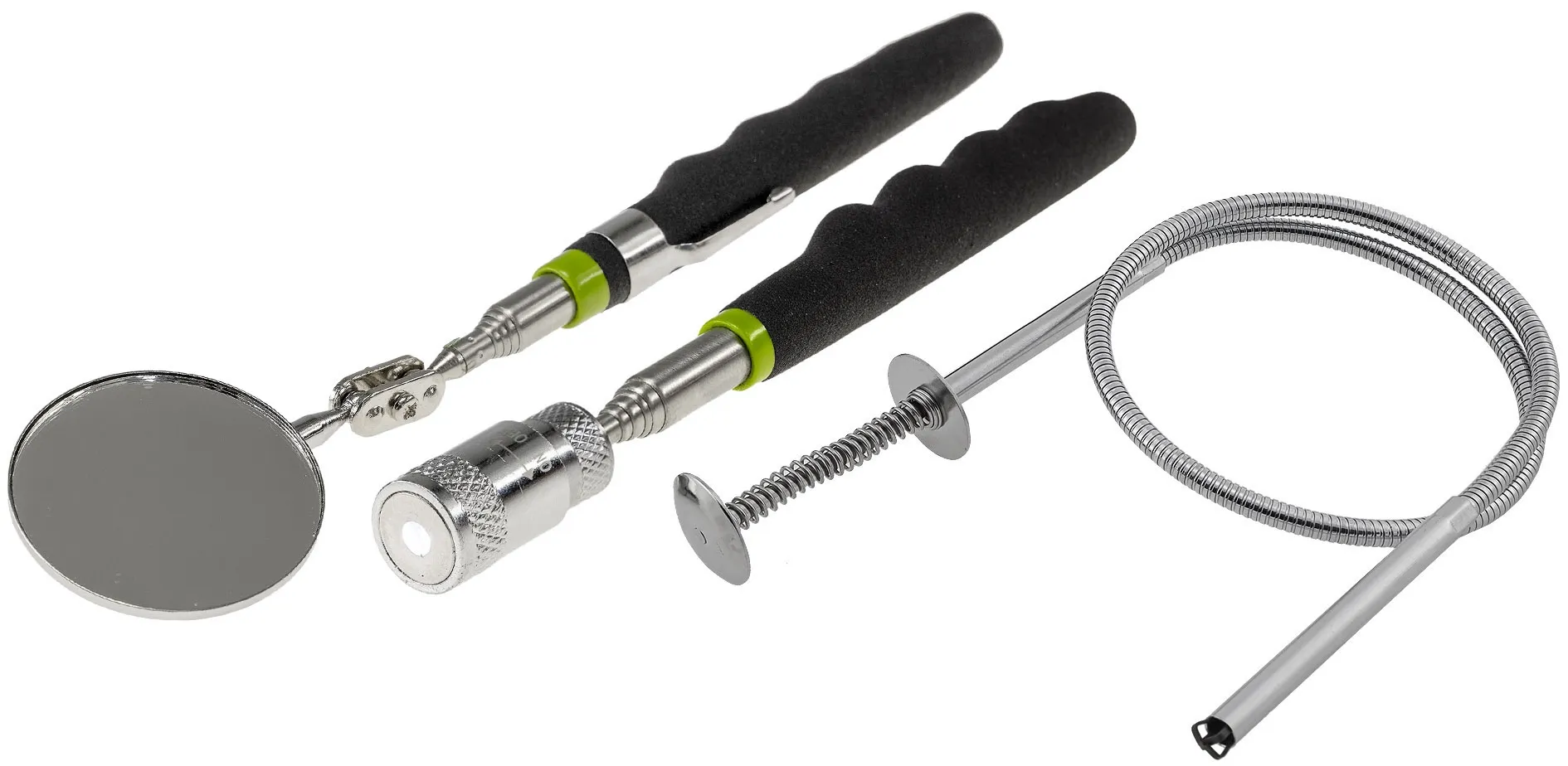 Pick up Teleskop-Tool Set „CT-3-in-1“ Spiegel, LED mit Magnet,flexibel Greifer Pick up Teleskop-Tool Set „CT-3-in-1“ Spiegel, LED mit Magnet,flexibel Greifer