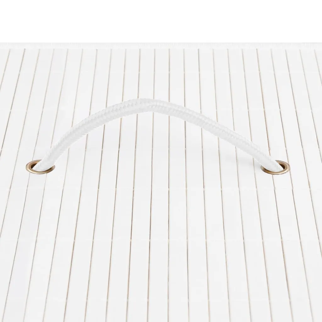 vidaXL Bambus-Wäschekorb mit 1 Fach Weiß – Bild 6