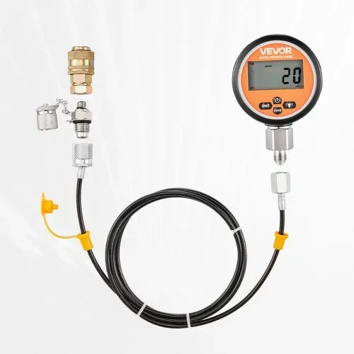 VEVOR digitales Hydraulikdruck Testkupplungsset, 10000 PSI Druckmessgerät Manometer Tester mit 1 Manometer & 1 Testkupplung & 1 Schnellkupplung & 1 Schlauch für Bagger Baumaschinen – Bild 7