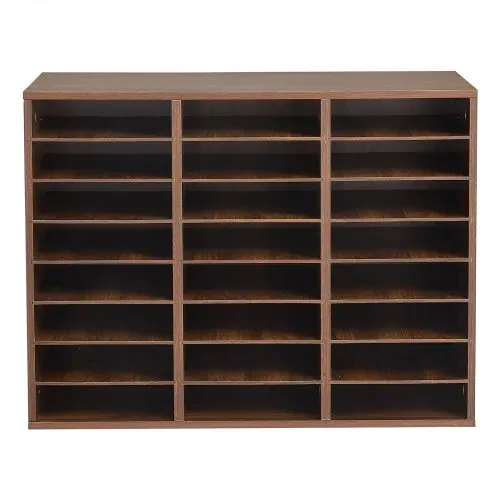 VEVOR Dokumentenablage Holz Schreibtisch Organizer mit 24 Fächern Braun, Ablagefach für Standard-A4-Dokumente Akten & Papiere, mit Verstellbaren Einlegböden für Büro, Zuhause & Klassenzimmer, MDF – Bild 9