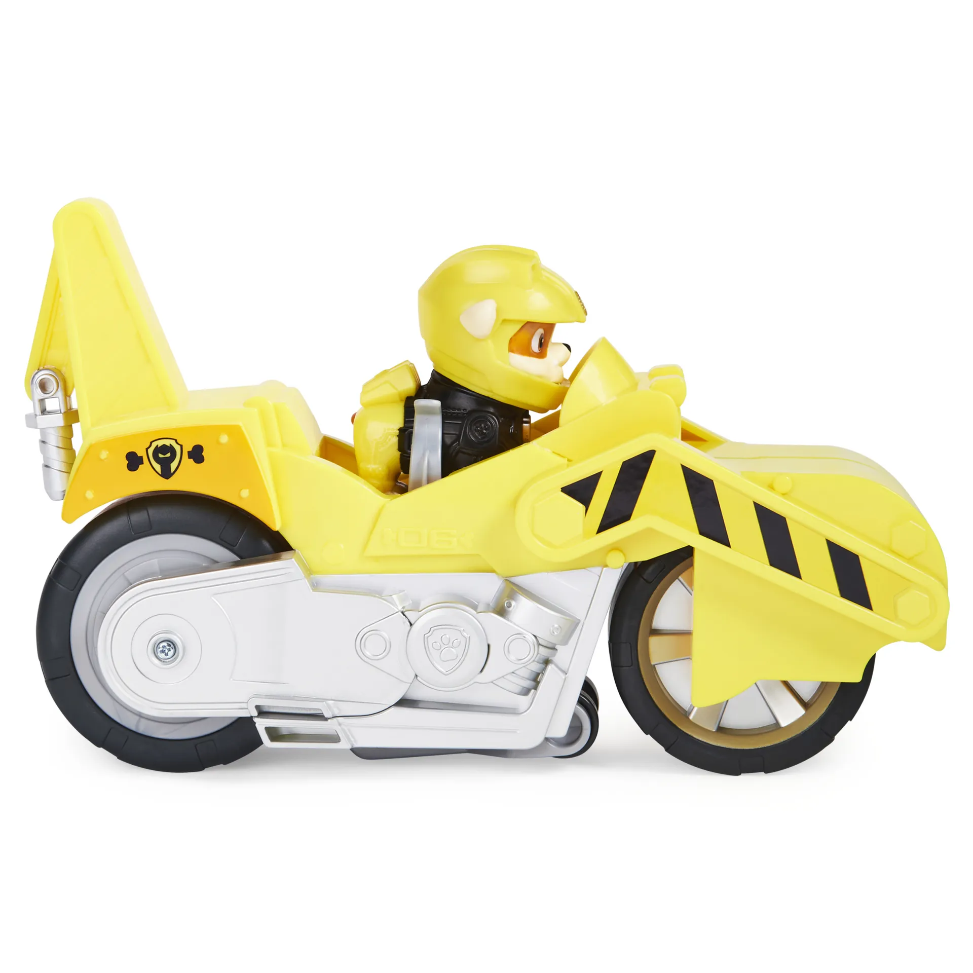 PAW Patrol Moto Pups Rubbles Motorrad mit Spielfigur, Fahrzeug mit Rückzugs- und Wheelie-Funktion, ab 3 Jahren, Basis Fahrzeug (Basic Vehicle) – Bild 3