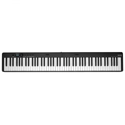 VEVOR 88-Tasten-Klappklavier, Bluetooth und MIDI, tragbares elektronisches digitales Klappklavier mit Ständer, Sustain-Pedaltasche, berührungsempfindliche Tasten, wiederaufladbar für Anfänger, Jugendliche und Erwachsene, schwarz – Bild 8