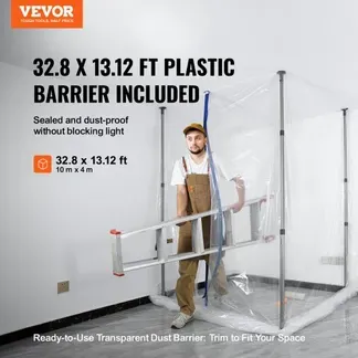 VEVOR Staubschutztür Staubschutzwand 230 x 120 cm, Bautür Staubschutztür Magnetverschluss Zuverlässigste Staubschutz, Baustellentür für Renovierungen & Umbauten, Verstellbarer Ständer 1,1-3,6 m VEVOR Staubschutztür Staubschutzwand 230 x 120 cm, Bautür Staubschutztür Magnetverschluss Zuverlässigste Staubschutz, Baustellentür für Renovierungen & Umbauten, Verstellbarer Ständer 1,1-3,6 m