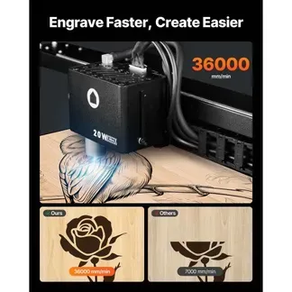 VEVOR Lasergravierer, 20 W, Lasergravur- & Schneidemaschine mit integrierter Kamera, Laserschneider, 36.000 mm/min, Arbeitsbereich 50 x 32 cm, für Holz, Leder, Glas, Papier, bestimmte Metalle, Klasse 1 VEVOR Lasergravierer, 20 W, Lasergravur- & Schneidemaschine mit integrierter Kamera, Laserschneider, 36.000 mm/min, Arbeitsbereich 50 x 32 cm, für Holz, Leder, Glas, Papier, bestimmte Metalle, Klasse 1