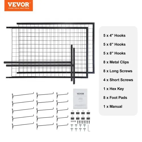 VEVOR 2 x 5,6 Gitterwandpaneele Tower 2 Packungen Drahtgitterwand-Präsentationsständer – Bild 6