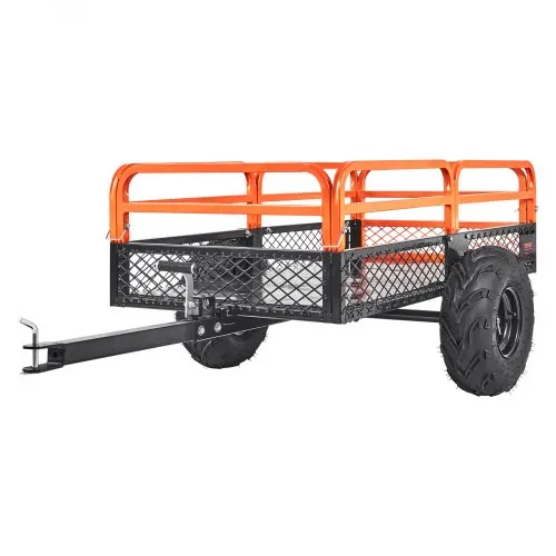 VEVOR Schwerlastbarer Rasentraktor Kippanhänger mit 680 kg Tragkraft, Anhängevorrichtung mit Kippbarer Ladefläche, Anhänger mit abklappbaren Seitenwänden, Oranger ATV UTV Kippanhänger Anhänger VEVOR Schwerlastbarer Rasentraktor Kippanhänger mit 680 kg Tragkraft, Anhängevorrichtung mit Kippbarer Ladefläche, Anhänger mit abklappbaren Seitenwänden, Oranger ATV UTV Kippanhänger Anhänger