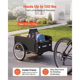 VEVOR Fahrradanhänger Lastenanhänger Faltbarer Transportanhänger 59 kg, Kohlenstoffstahl & 600D Oxford, Mit Regenschutz Deichsel & 4 Reflektoren, Für 22-28 Zoll Räder, Fahrradwagen für Transport VEVOR Fahrradanhänger Lastenanhänger Faltbarer Transportanhänger 59 kg, Kohlenstoffstahl & 600D Oxford, Mit Regenschutz Deichsel & 4 Reflektoren, Für 22-28 Zoll Räder, Fahrradwagen für Transport