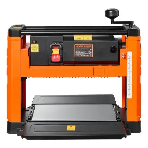 VEVOR Dickenhobel, Zwei-Blatt, 330 mm breiter Arbeitstisch, Hobelmaschine, 1800 W, Hobel, 23500 U/min, Doppelrollen, Überrollschutz, Holzbearbeitung mit Einzelgeschwindigkeit, für Hart- & Weichholz – Bild 10