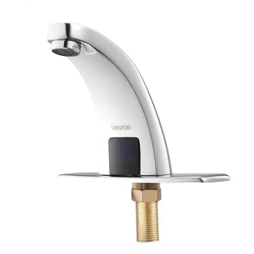 VEVOR berührungsloser Waschtischhahn (verchromtes Silber) Badezimmer, automatische Waschtischarmatur, Sensorhahn mit Lochabdeckung, batteriebetriebener Wasserhahn Toilettenhahn Waschbeckenarmatur – Bild 10