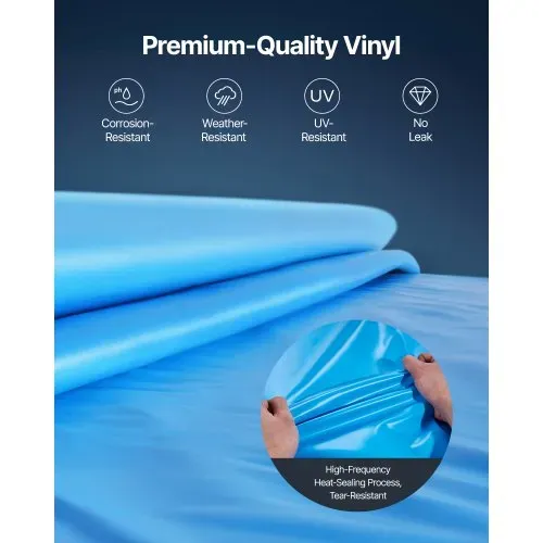 VEVOR Ovale Poolfolie, 500 x 300 x 120 cm, Innenfolie, Ersatzfolie, Innenhülle, Schwimmbadfolie, Folie aus Standard-Vinyl, verschleißfest, für Aufstellpools mit 120 cm hohen Wänden, einfarbig – Bild 4