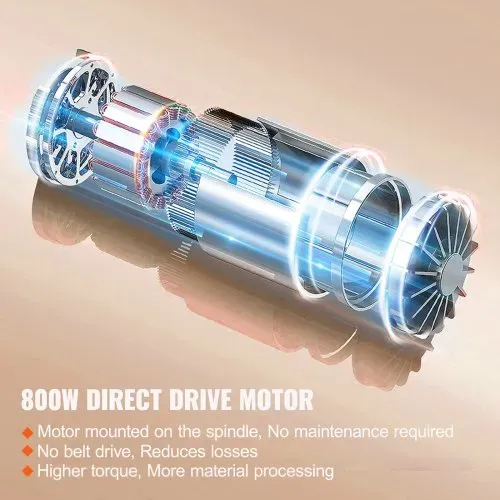 VEVOR Metalldrehmaschine 17,8x40,6cm Drehbank Metall 50-2500U/min Tischdrehbank Tischdrehmaschine 800W 9x metrische (von 0,5 bis 3 mm) 10x zöllige (von 10 bis 44 TPI) Gewinde MT5 Spindelkonus – Bild 2