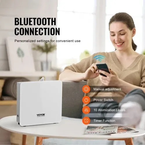 VEVOR Duft Luft Maschine, 480ml Bluetooth Smart ätherisches Öl Diffusor, 2500sq.ft Wasserlos Duft Diffusor mit Kaltluft-Technologie, Aromatherapie Diffusor Maschine für Haus, Büro, Hotel, Spa – Bild 3