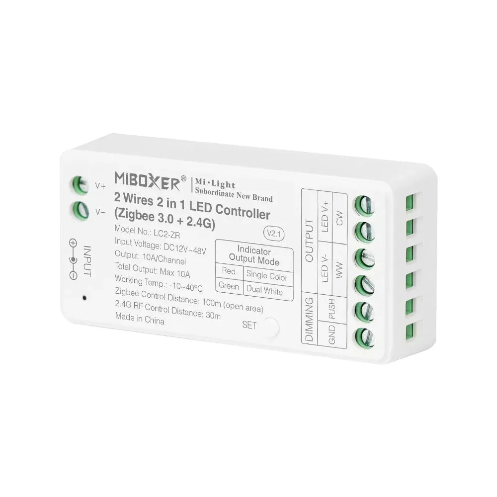 Synergy 21 LED Controller CCT(dual white) (2 wires) Zigbee *Milight/Miboxer* Synergy 21 LED Controller CCT(dual white) (2 wires) Zigbee *Milight/Miboxer*
