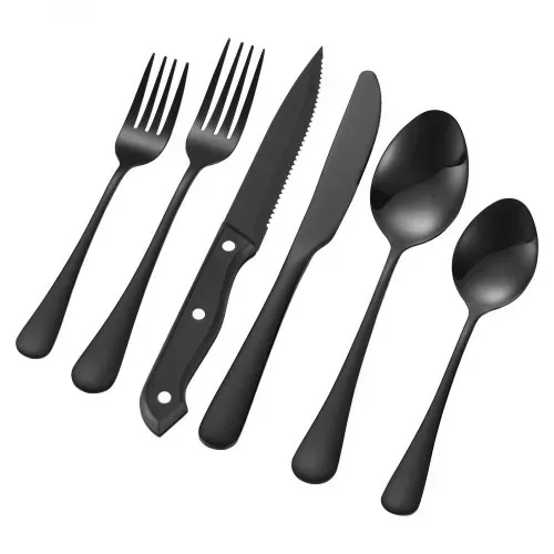 VEVOR 48-teiliges Besteckset aus lebensmittelechtem Edelstahl, hochglanzpoliertes Essbesteck-Set, spülmaschinenfestes Essgeschirr für die Küche, Service für 8 Personen, inkl. Messer Gabel Löffel – Bild 8