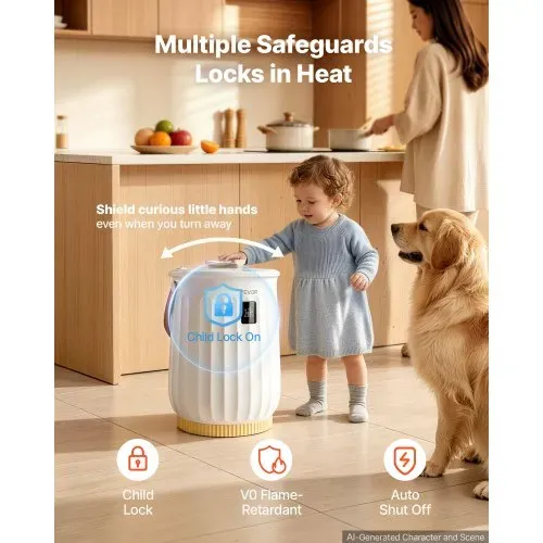 VEVOR Handtuchwärmer Eimer 20 L Heißtuchdampfer Wärmegerät Handtuchheizung, für Handtücher Decken Bademäntel, 4-fach einstellbarer Timer, Holzgriff, Automatische Abschaltung, Eingebaute Aromabox, Weiß – Bild 2