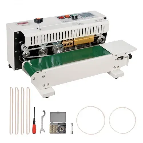 VEVOR Kontinuierliche Beutelbandschweißmaschine, 0,24-0,47 Zoll/6-12 mm Schweißbreite, Horizontale Bandschweißmaschine mit digitaler Temperaturregelung, Beutelschweißgerät für 0,02-0,8 mm Plastikbeutel mit Zählfunktion – Bild 8