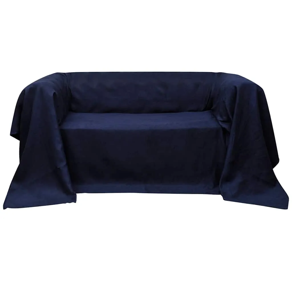 vidaXL Micro-Suede Sofaüberwurf Tagesdecke Marineblau 210 x 280 cm vidaXL Micro-Suede Sofaüberwurf Tagesdecke Marineblau 210 x 280 cm