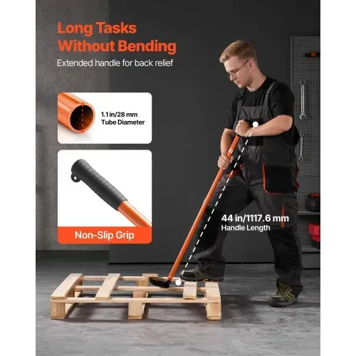 VEVOR Plattenheber, 907 kg Tragkraft, 1270 mm Gesamtlänge, mit Handschuhen & Nagelzieher, schwere Paletten-Buster für Aufhebeln von Bodenbelägen, Rahmen, Dächern, Verkleidungen & Gipskartonplatten – Bild 4
