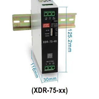 MEAN WELL Netzteil – 48V 75W Hutschiene, schmal MEAN WELL Netzteil – 48V 75W Hutschiene, schmal