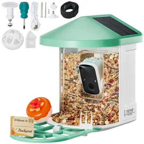 VEVOR Intelligenter Vogelfutterspender mit Kamera, 2K HD KI identifiziert über 10.000 Vogelarten, solarbetriebene Vogelbeobachtungskamera mit automatischer Aufnahme und sofortiger Benachrichtigung, kabelloses Outdoor-Geschenk für Vogelliebhaber (2 Solarmodule) – Bild 8