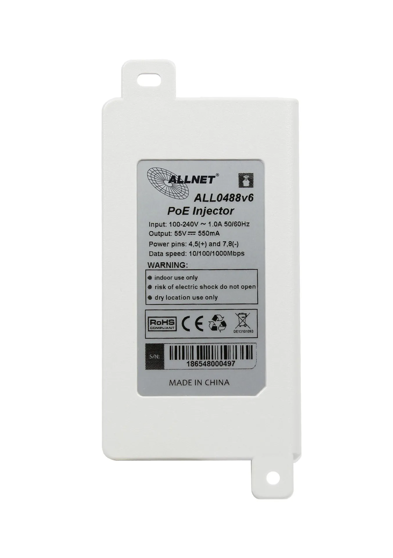 ALLNET PoE Injektor Gigabit PoE & PoE+ (15,4W/30W) / Kunststoffgehäuse / "ALL0488v6" – Bild 5