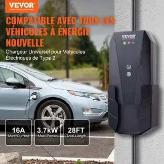 VEVOR Tragbares EV-Ladegerät 3,68 kW Ladegerät für Elektrofahrzeuge EV-Ladekabel Typ 2(IEC62196) CEE 7/7 Stecker 8-16A 1-Phasig EV-Ladestation 8,6m Kabellänge IP66 Wasserdicht Wallbox VEVOR Tragbares EV-Ladegerät 3,68 kW Ladegerät für Elektrofahrzeuge EV-Ladekabel Typ 2(IEC62196) CEE 7/7 Stecker 8-16A 1-Phasig EV-Ladestation 8,6m Kabellänge IP66 Wasserdicht Wallbox