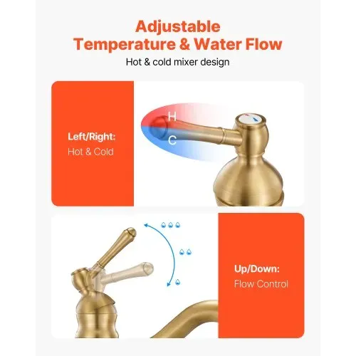 VEVOR Einhebelwaschtischarmatur Wasserhahn mit Druckknopfablauf, Waschbeckenarmatur Küchenwasserarmaturen Waschtischhahn, Einhebelmischer für Badezimmer Wohnmobil Waschbecken Messinggehäuse VEVOR Einhebelwaschtischarmatur Wasserhahn mit Druckknopfablauf, Waschbeckenarmatur Küchenwasserarmaturen Waschtischhahn, Einhebelmischer für Badezimmer Wohnmobil Waschbecken Messinggehäuse