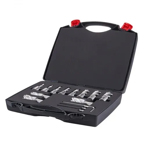 VEVOR Kronenbohrer-Set Metall 13 tlg. 7/16, 1/2, 9/16, 11/16, 5/8, 3/4, 13/16, 7/8, 15/16, 1, 1-0,16cm Kernbohrer-Satz 25.4mm Schnitttiefe Ringschneider-Set, Zubehör für Magnetbohrmaschinen – Bild 9