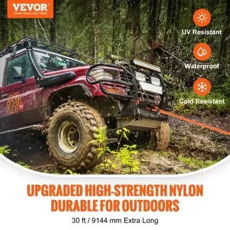 VEVOR 22 mm x 9 m Abschleppseil 13871 kg, Hochleistungs-Offroad-Bergegurt mit 2 weichen Schäkeln (20.000 kg) Extrem belastbar 30 % Elastizität Energie-Bergegurt für Jeep Auto LKW ATV UTV SUV Traktor VEVOR 22 mm x 9 m Abschleppseil 13871 kg, Hochleistungs-Offroad-Bergegurt mit 2 weichen Schäkeln (20.000 kg) Extrem belastbar 30 % Elastizität Energie-Bergegurt für Jeep Auto LKW ATV UTV SUV Traktor