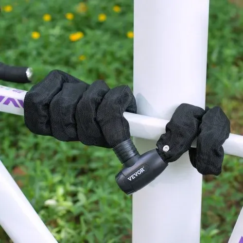 VEVOR 1,8 m langes Kombinationskettenschloss Fahrradkettenschloss mit 4 Schlüsseln, robuste diebstahlsichere Hochsicherheits-Fahrradschlösser, perfekt für Fahrrad Motorrad Roller Fahrrad Tür Zaun Tor – Bild 7